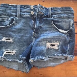 KanCan Dark Blue Distressed Jean Shorts